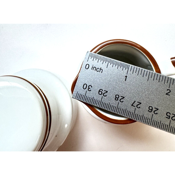 MCM Handgemalt Stoneware Creamer and Sugar Canister Vintage Brown Floral - Picture 8 of 8